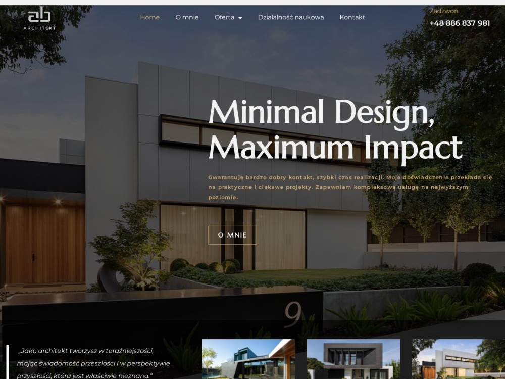 Realizacja strony AB Architekt — Pracownia architektoniczna