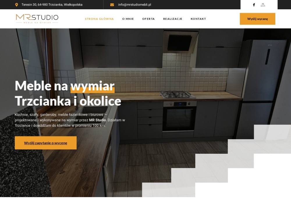 Realizacja strony MR Studio Mebli — Meble na wymiar