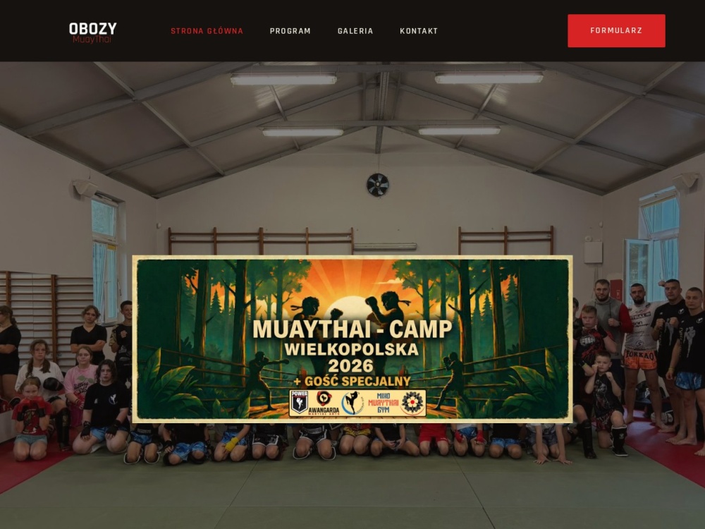 Realizacja strony Obozy Muay Thai — Obozy sportowe